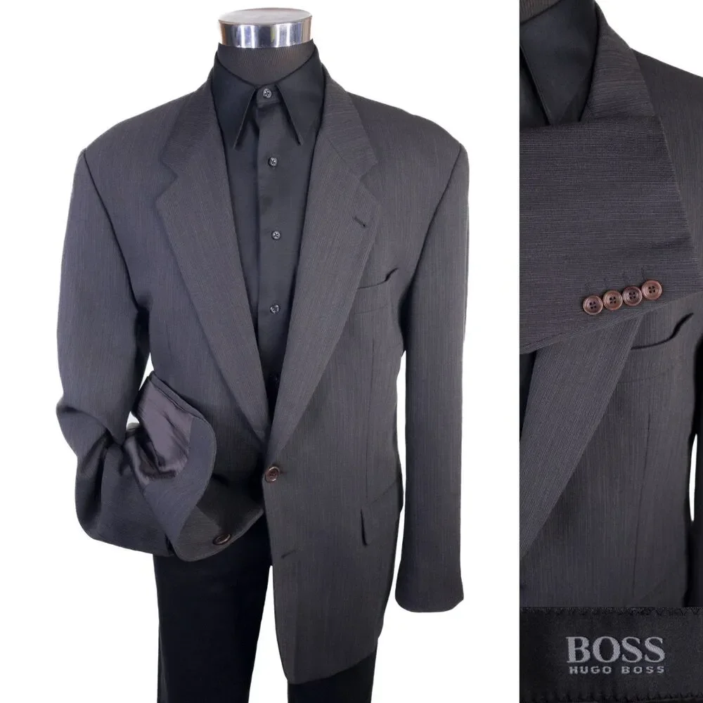 Hugo Boss APOLLO Blazer Sport Coat Men’s 44R Gray Wool 2-Button Jacket USA VTG